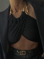 Chic Halter Chain Crop Top