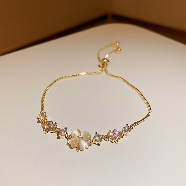 Opal Clover Adjustable Bracelet