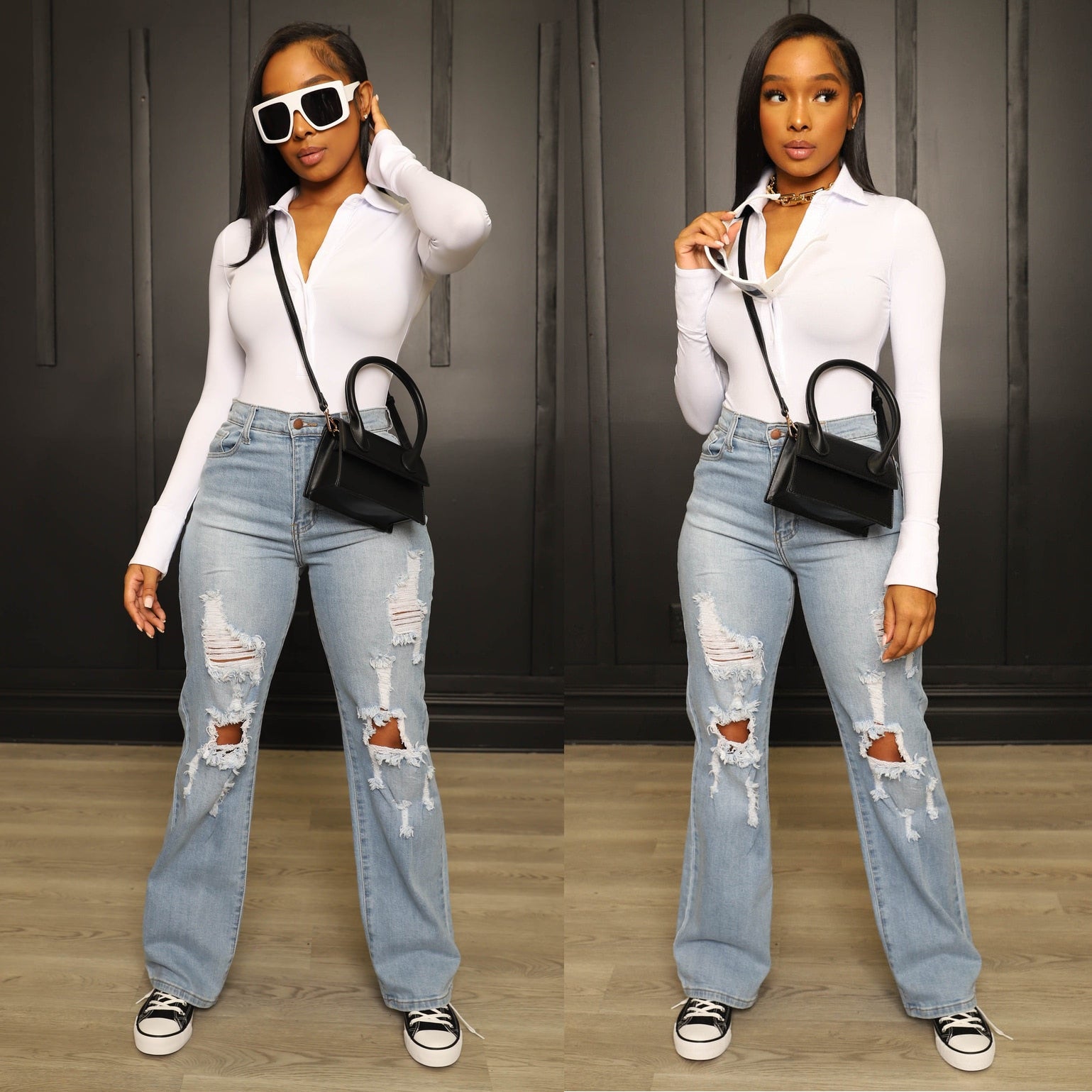 Olivia's Distressed Denim: Baggy and Beautiful