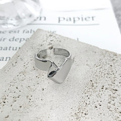 Silver Color Minimalist Irregular Twined Finger Rings