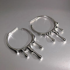Lava Drop Shape Irregular Big Hoop Earrings