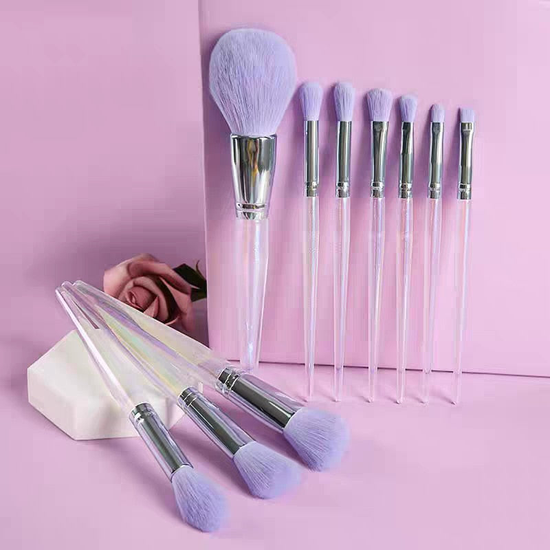 Purple/Crystal Makeup Brushes Set