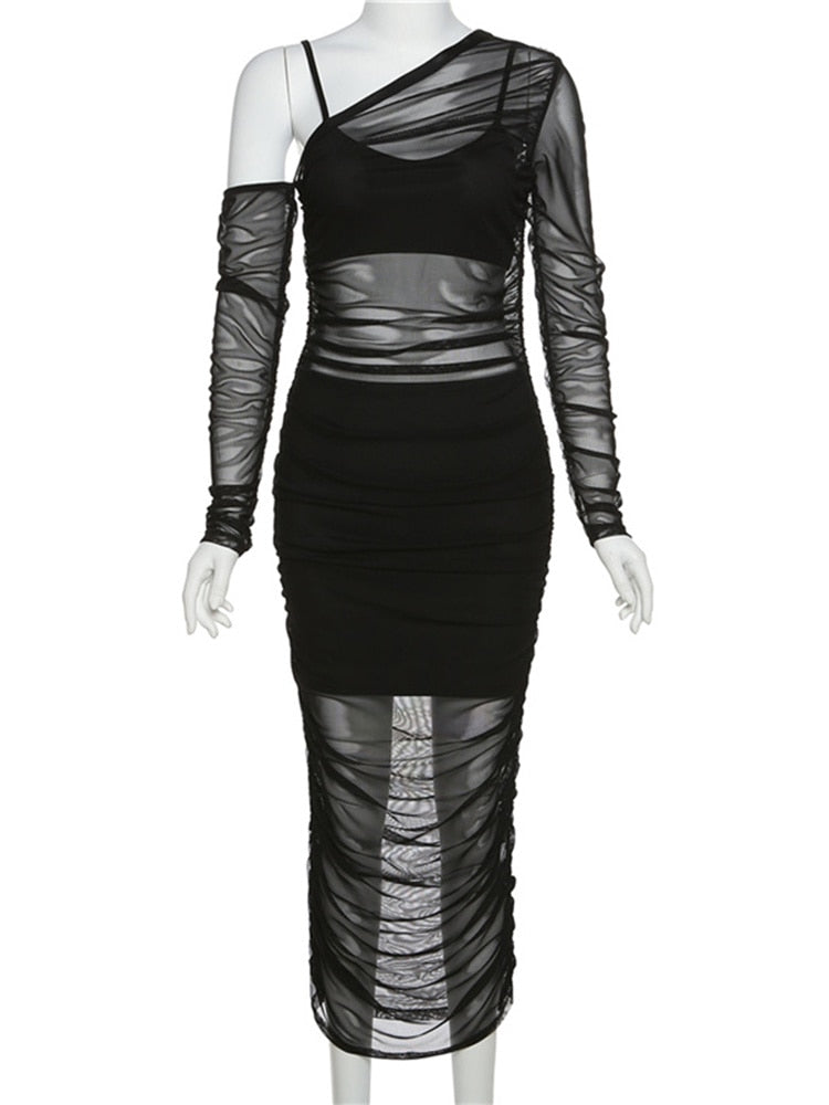 Vesper Sheer Mesh Three-Piece Skirt Set