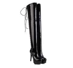 Over The Knee Boots Hollow Design High Heel Boots Platform Shoes