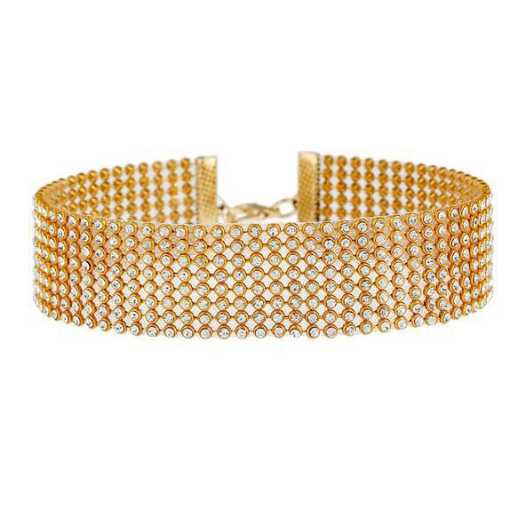 Bianca Rhinestone Collar Choker Necklace