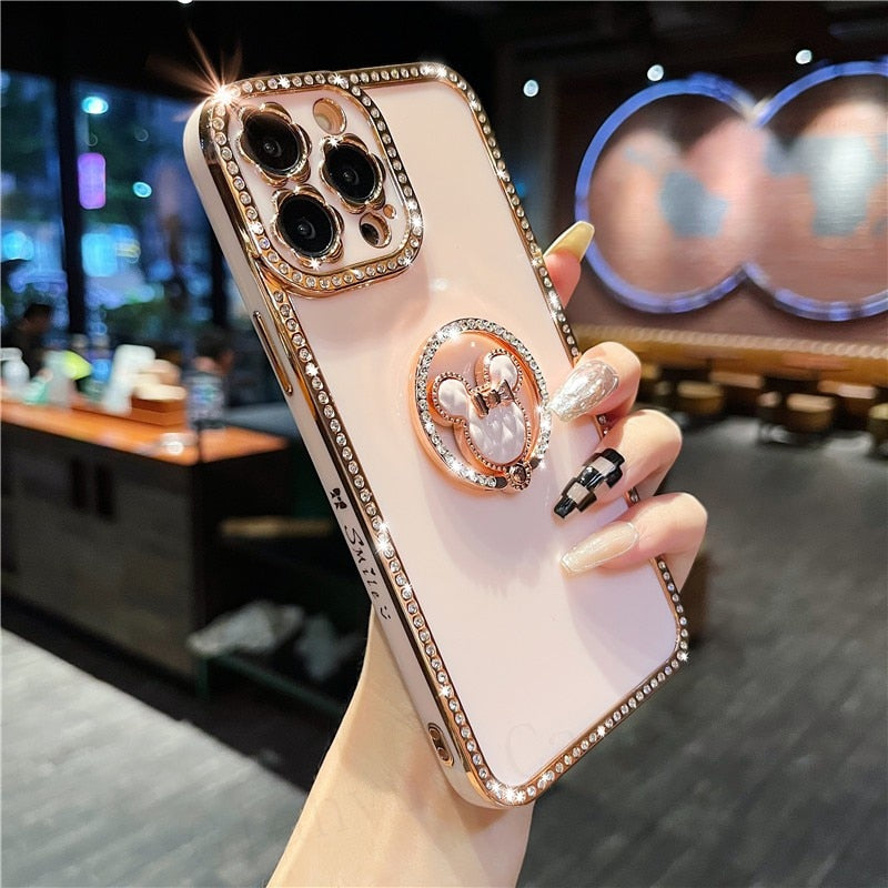 Bling 3D Crystal Holder stander Phone Case For iphone