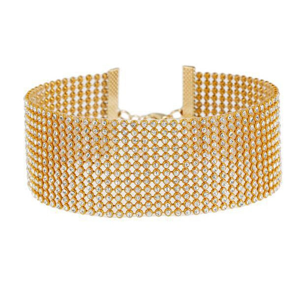 Bianca Rhinestone Collar Choker Necklace