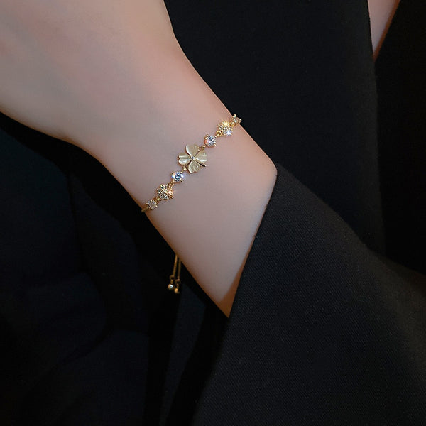Opal Clover Adjustable Bracelet