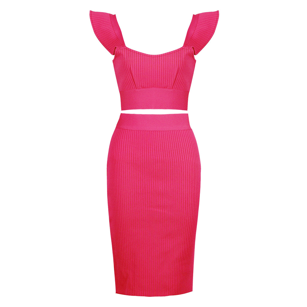 Mirella Bandage Crop Top & Skirt Two-piece