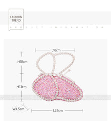 Butterfly Sequin Bags Chic Metal Handle Crystal Rhinestone Purses And Handbags