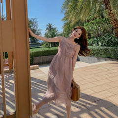 NEW Women Long Slip Dress Summer 2022 Runway Cute Elegant Korean Y2k Casual Dress Beach Vacation Party Night Vestidos
