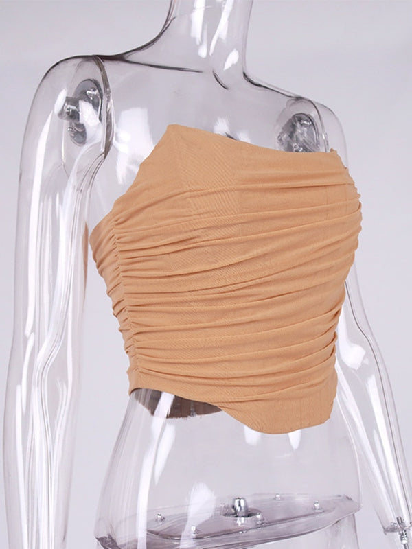 Ottilie Strapless Mesh Bustier Crop Top One-piece