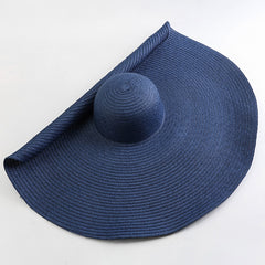 70cm Oversized  Wide Brim Sun Hat Travel  Large UV Protection Beach Straw Hats Women&#39;s Summer Floppy Foldable Chapeaux Wholesale