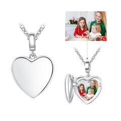 ELESHE 925 Sterling Silver Angel Wing Necklace Pendant for Women Long Chain Necklaces Personalized Custom Photo Heart Jewelry