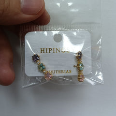 South Korea web celebrity super fairy temperament elegant Hyun fashion fashion earrings delicate purple flowers rose earrings