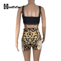 Summer Chic with Ava: V-Neck Crop Top and Shorts Set