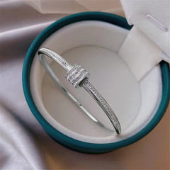 White Shellfish Board Bend Metal Geometric Overlap Acetic Resin Open Bangle