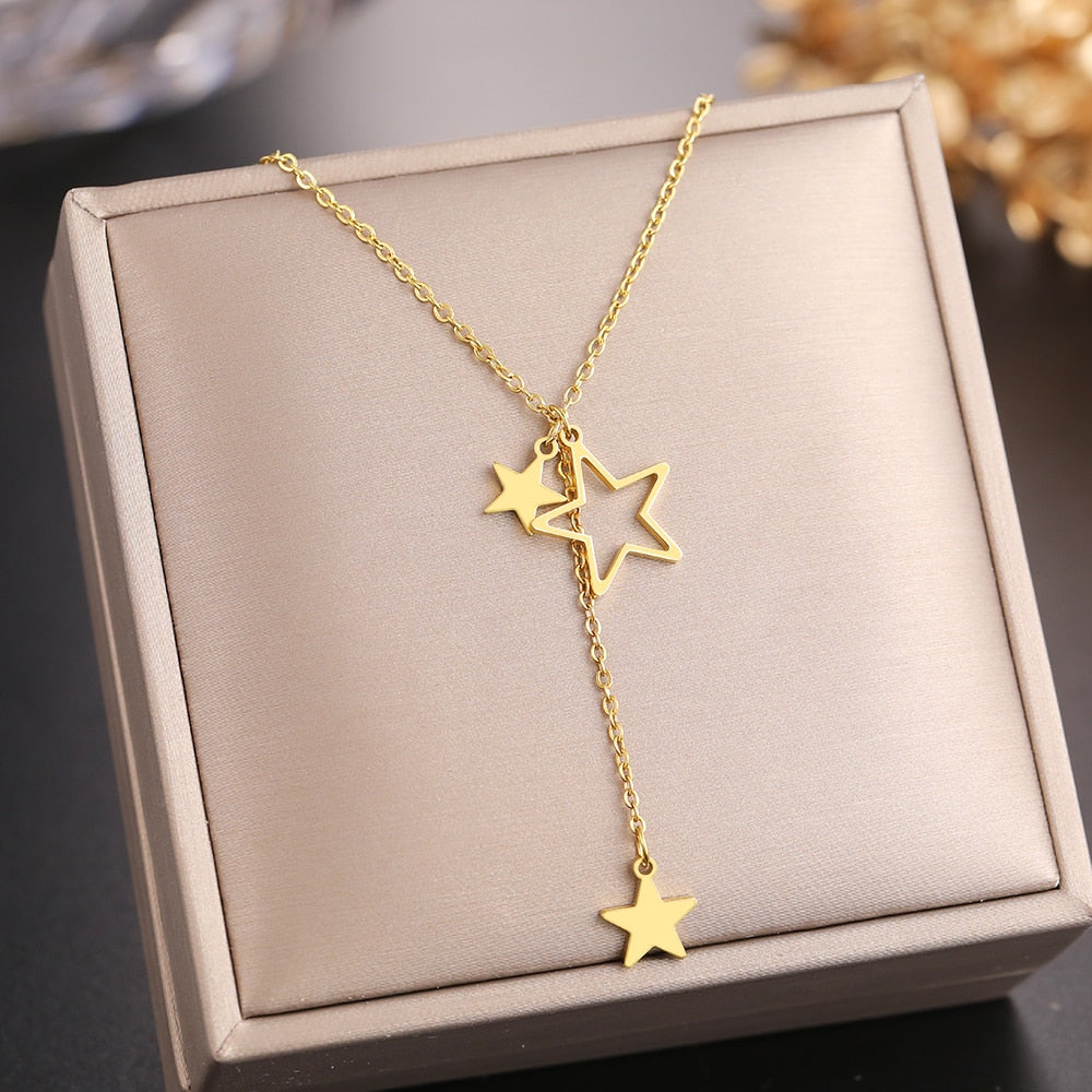 Exquisite Stars Tassel Pendants Necklace