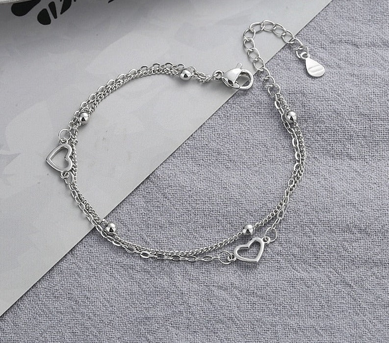 Silver Color Double-layer Sweet Love Bracelets Main image