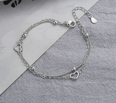 Silver Color Double-layer Sweet Love Bracelets