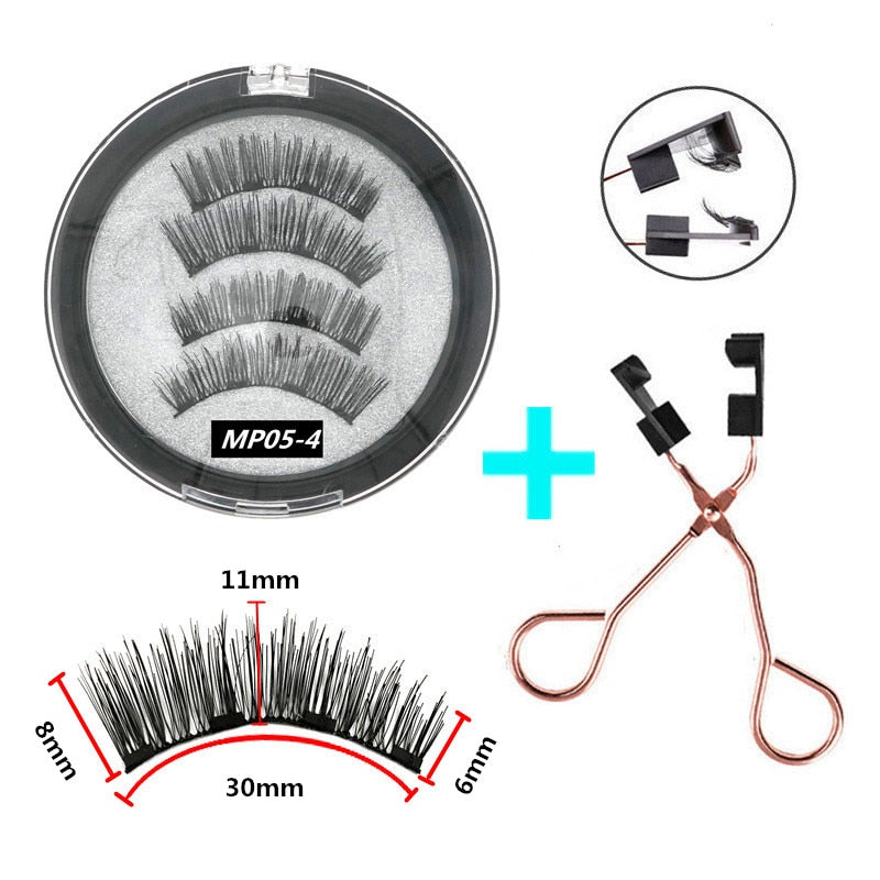 2 Pairs of Magnet Magnetic Eyelashes, Natural Handmade Mink hair, Reusable