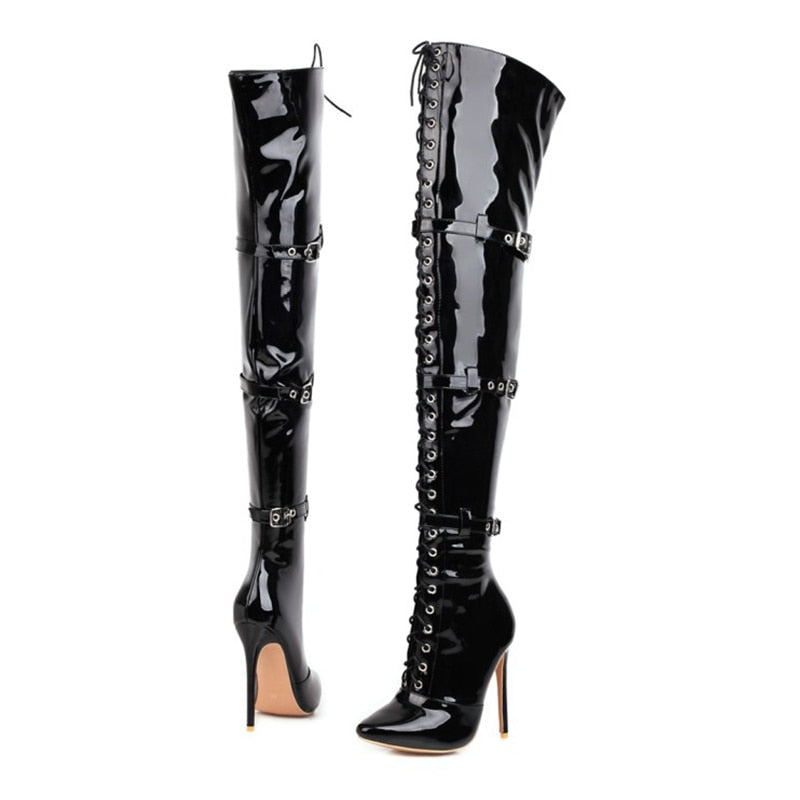 PU high heels over the knee boots thigh high boots Main image
