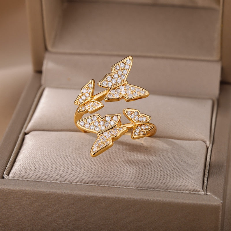 Safiya Lucky Evil Eye Stainless Steel Ring Collection