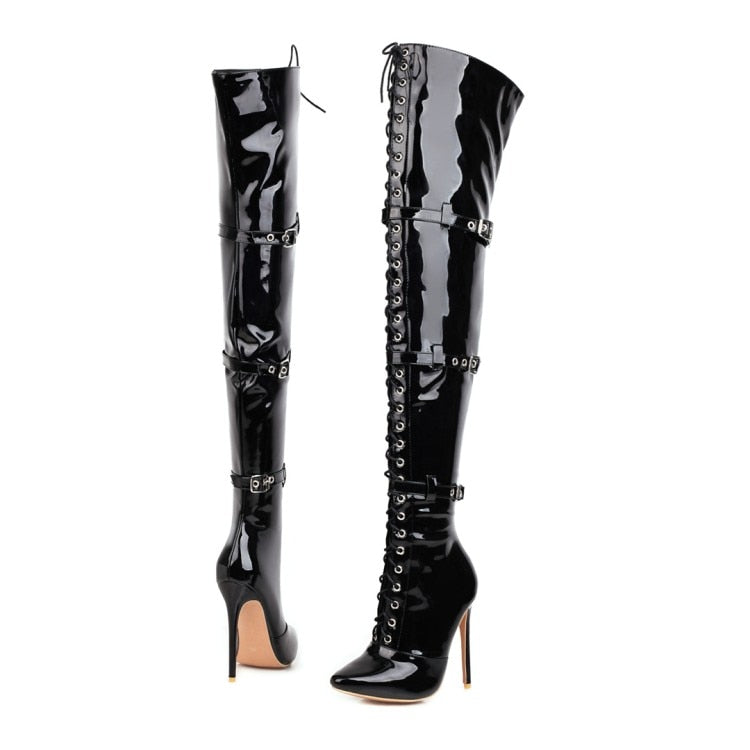 PU high heels over the knee boots thigh high boots