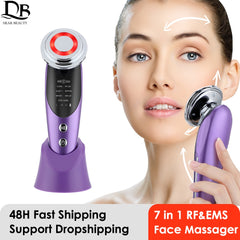 7 in 1 Face Lift Devices EMS RF Microcurrent Skin Rejuvenation Facial Massager Light Therapy Anti Aging Wrinkle