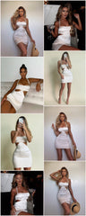 Articat Halter Double Layer Women Dresses Summer New Backless Satin Sheath Party Elegant Dress For Women Zipper Clothing 2021