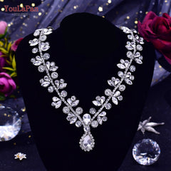 TOPQUEEN HN02 Fashion Rhinestone Choker Necklace for Bride Woman Wedding Accessories Water Drop Chain Pendant Chokers Jewelry