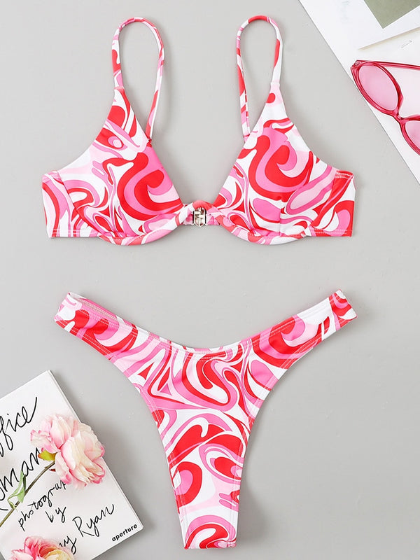 Solara V-Bar Underwire Ribbed Bikini Two-piece