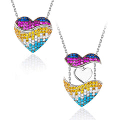 Luxury Custom Family Name Necklaces Personalised Crystal Heart Necklace Mother Day Gift Jewelry for Women