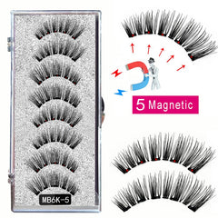 8PCS 5 Magnetic eyelashes with 4 pairs magnets magnetic lashes natural Mink eye lashes with tweezers