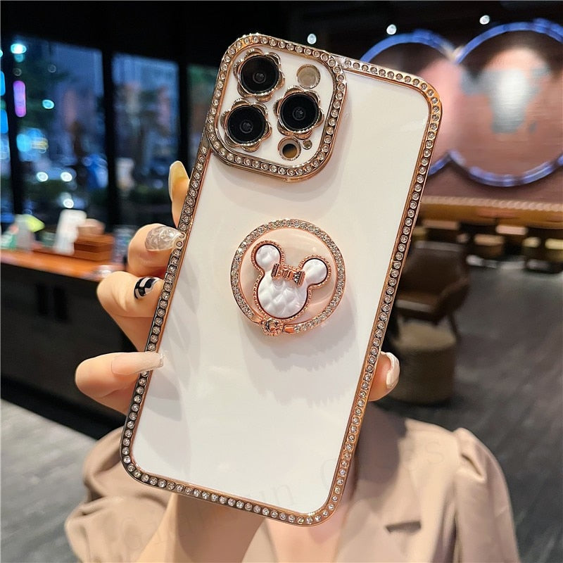 Bling 3D Crystal Holder stander Phone Case For iphone
