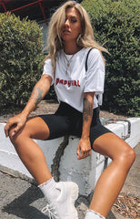 Thin Fitness Casual High Waist Biker Shorts Slim Knee-Length Bottoms Cycling Shorts Streetwear