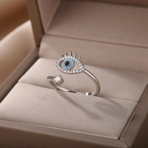 Safiya Lucky Evil Eye Stainless Steel Ring Collection