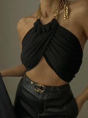 Chic Halter Chain Crop Top