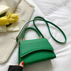 Solid Pu Leather Shoulder Handbags Top Handle Casual Crossbody Bags