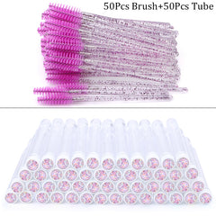 Diamond-Crystal Eyebrow Brush With Tube Reusable