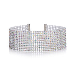 Shiny Rhinestone Bundle Neck Collar Necklace