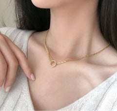 Double Layer Bead Annulation Necklace