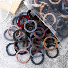 50PCS/Set Basic Hair Bands Simple Solid Colors Elastic Headband Hair Ties