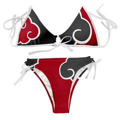 New Anime Konoha Hokage Kakashi Deidara Cosplay Costumes Swimsuit Akatsuki Red Cloud Symbol Panties Underwear Suspenders Bikini