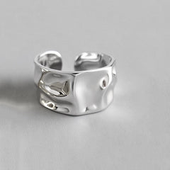 Silver Color Minimalist Irregular Twined Finger Rings
