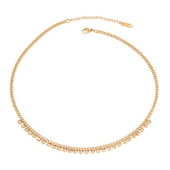 Round Geometric Pendant Necklace Choker