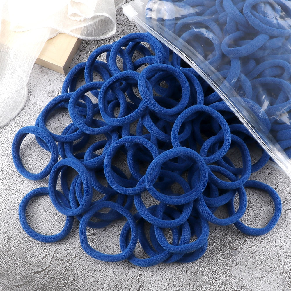 50PCS/Set Basic Hair Bands Simple Solid Colors Elastic Headband Hair Ties