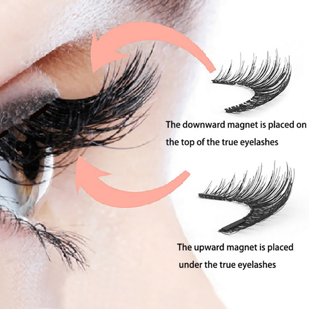8PCS 5 Magnetic eyelashes with 4 pairs magnets magnetic lashes natural Mink eye lashes with tweezers