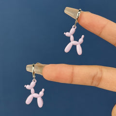 Cute Colorful Enamel Puppy Dog Hoop Earrings