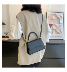 Solid Pu Leather Shoulder Handbags Top Handle Casual Crossbody Bags